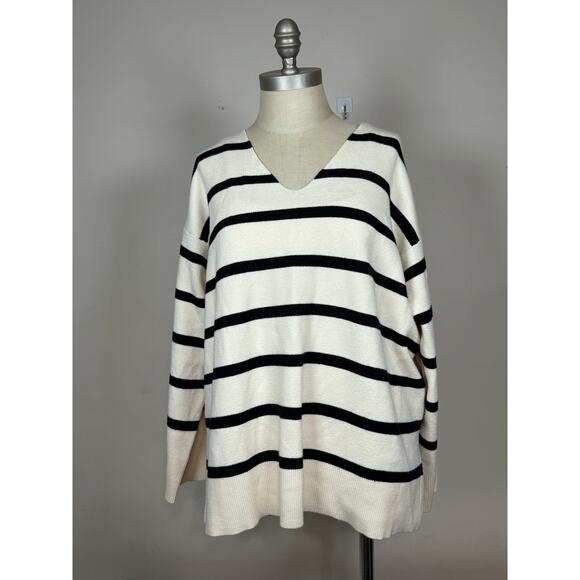 Vero Moda Curve Striped Sweater in Ecru Women’s Size Extra Large XL USED - Picture 1 of 8